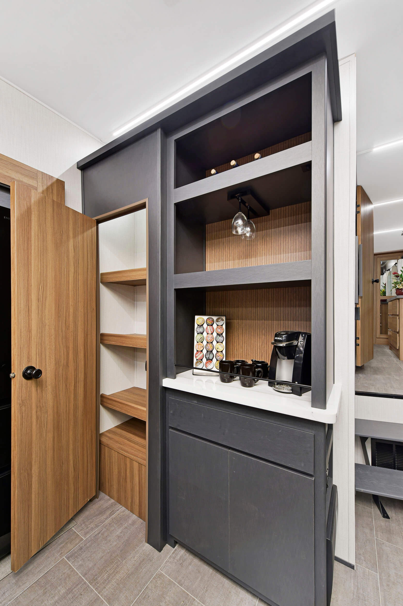 A gorgeous, backlit coffee & beverage bar