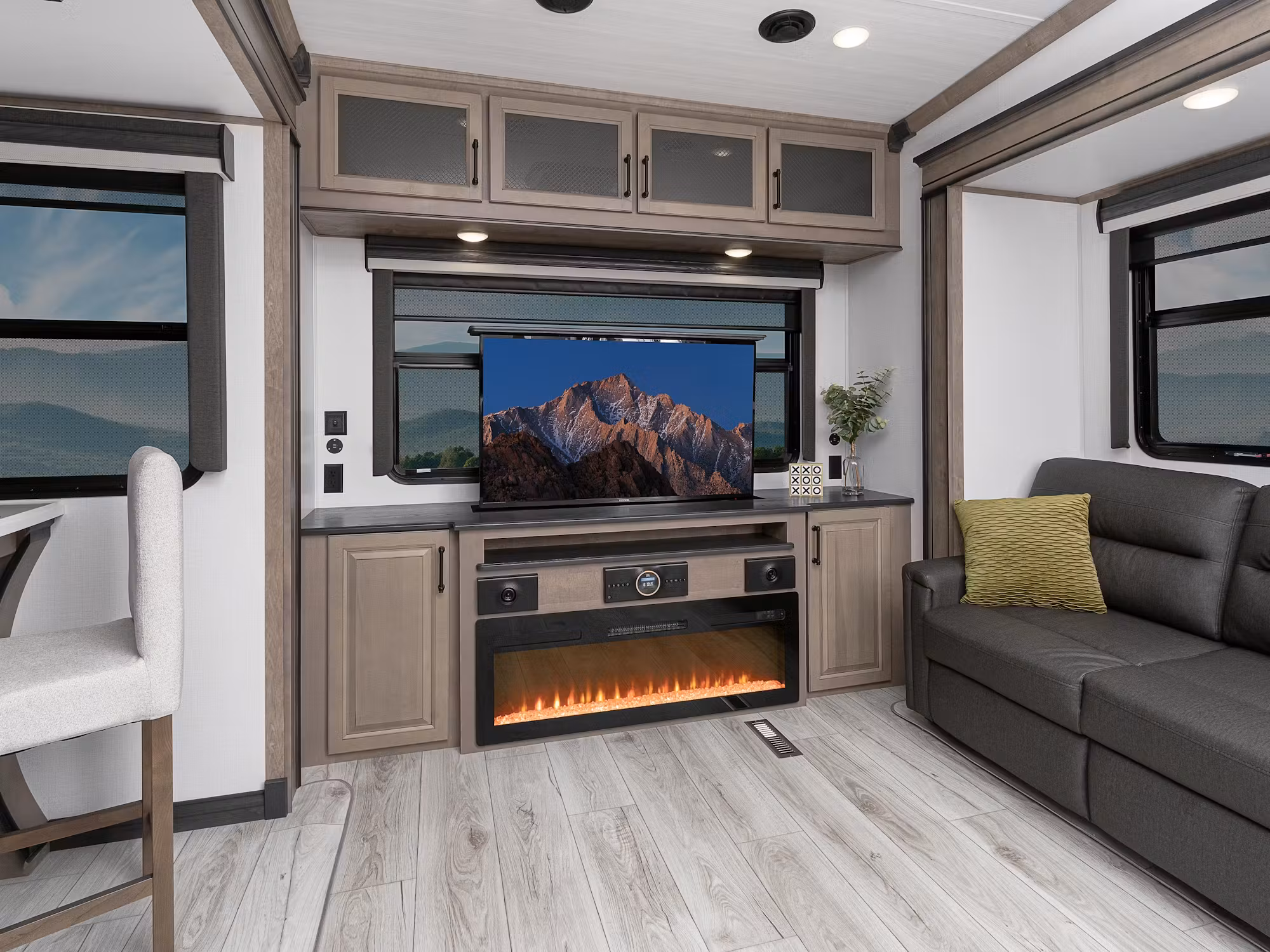 Rear entertainment area in the Keystone Montana 3531RE