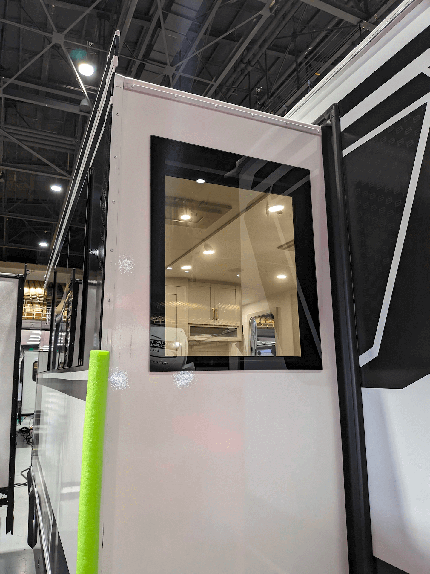 Square window on a Brinkley fifth wheel